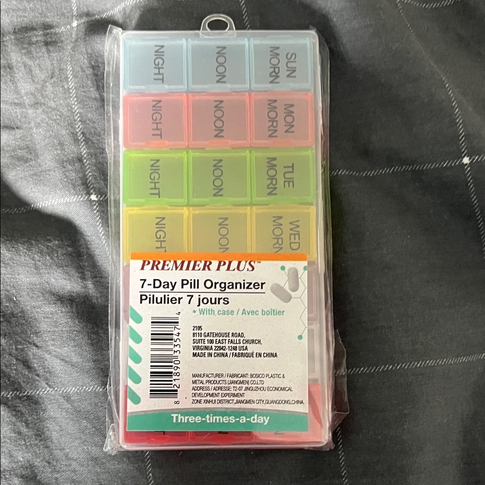 Premier Plus 7 Day Pill Organizer 3 Times Daily Weekly Medication Case